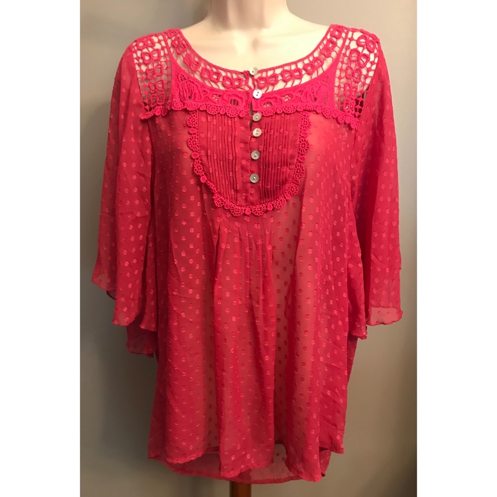 Black Rainn sheer pink blouse